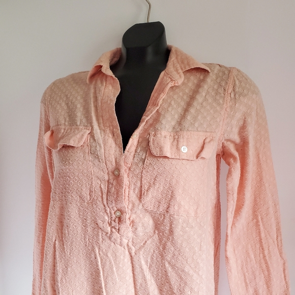 MADEWELL Market Popover Peach Swiss Dot Top XS - Picture 7 of 9